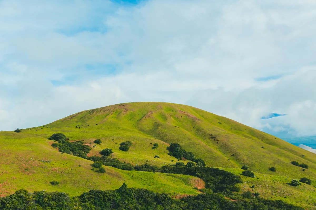 Lush green mountain landscape in the Philippines