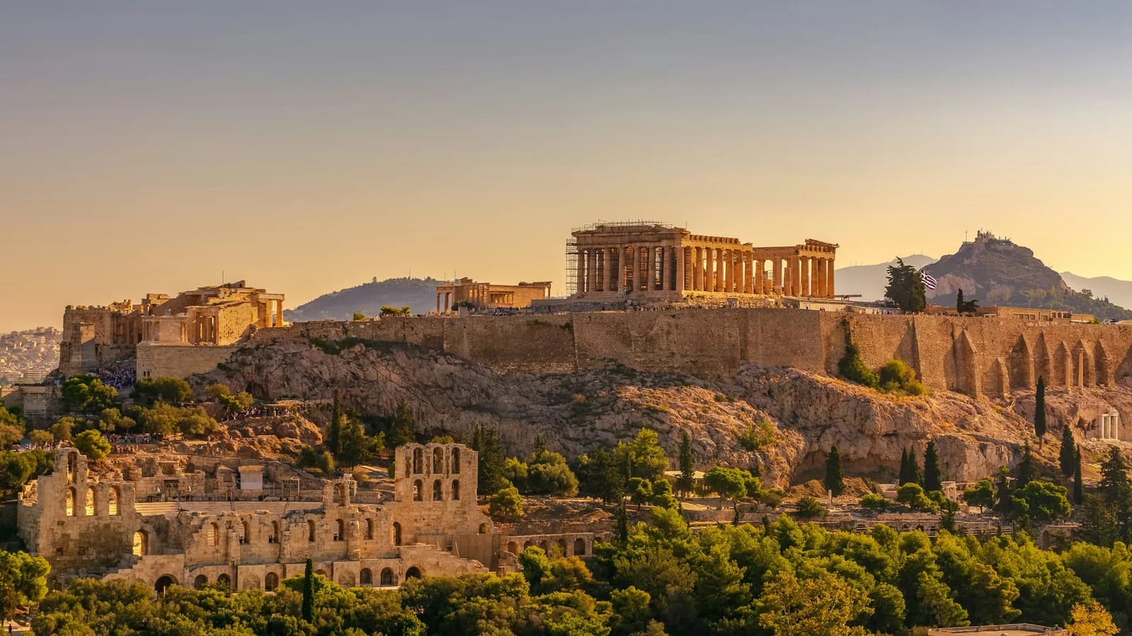 The Acropolis of Athens at golden hour, Greece