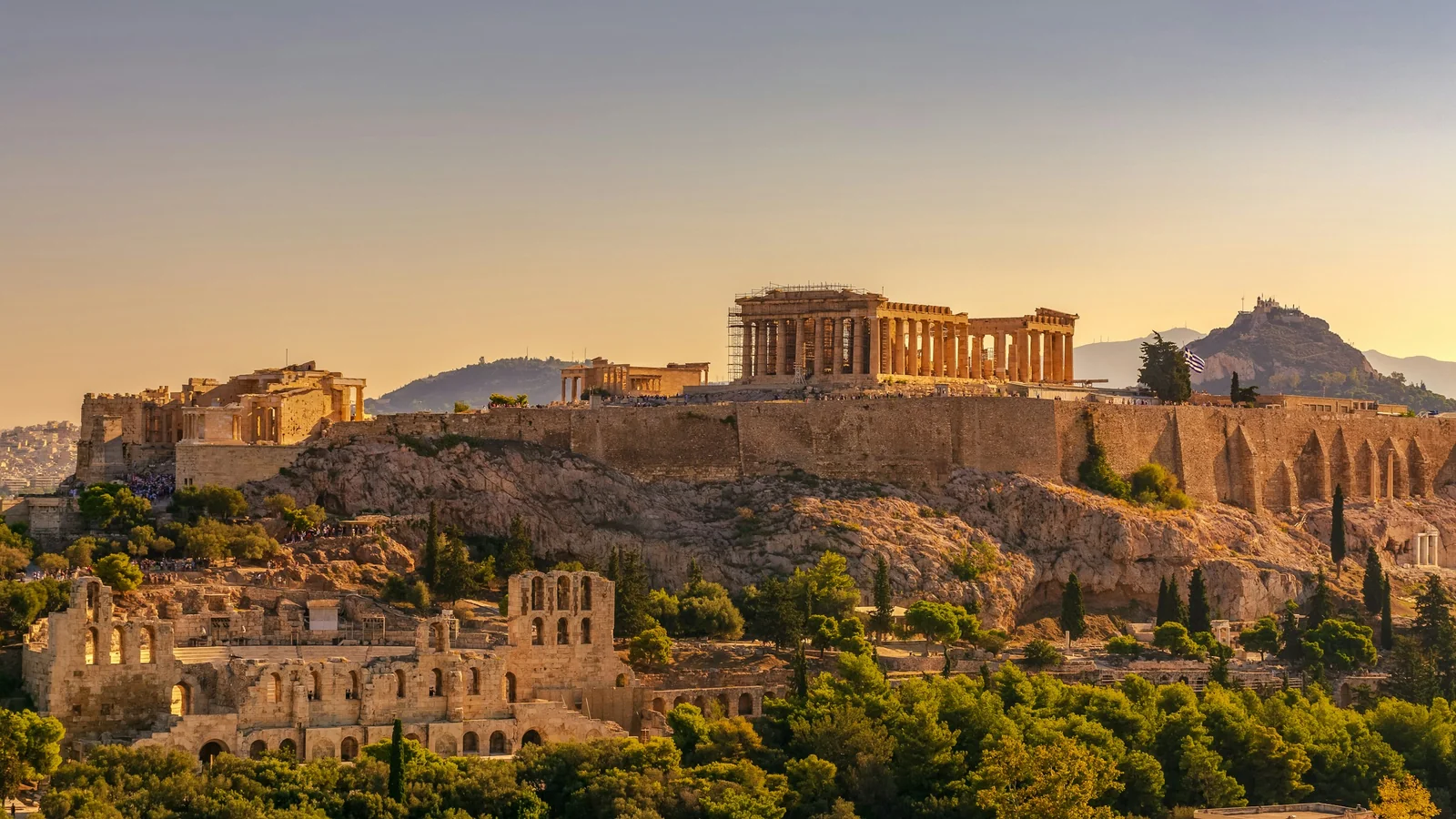 The Acropolis of Athens at golden hour, Greece