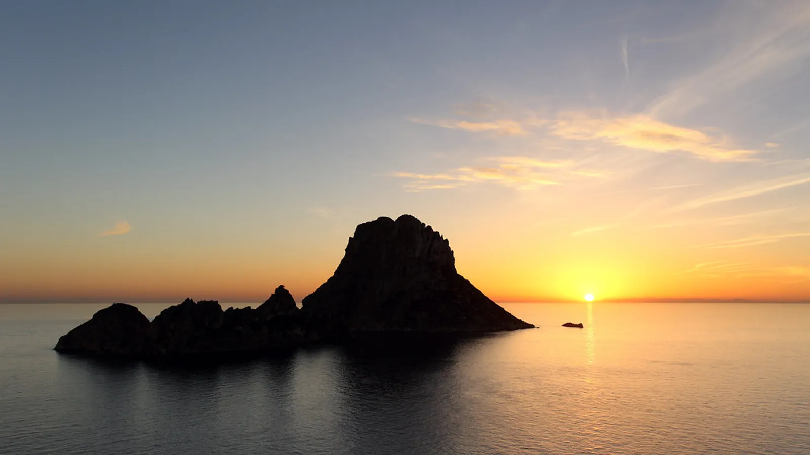 Sunset on Es Vedra in Ibiza island